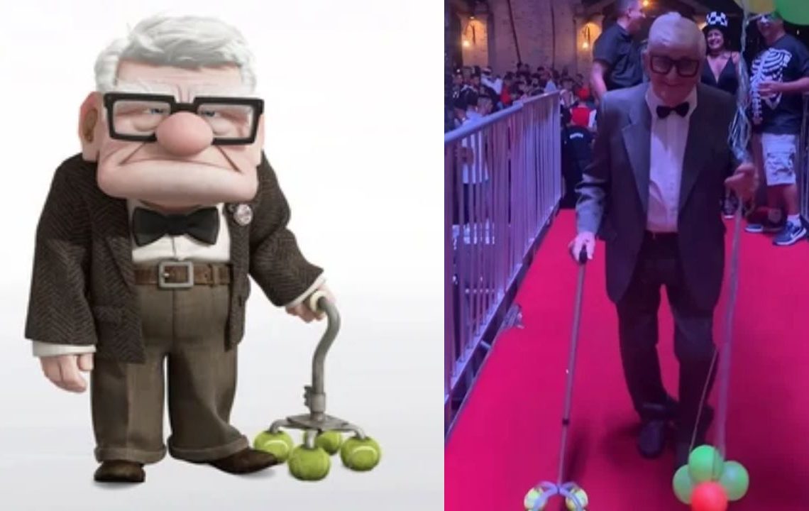 Aos 90 anos, idoso vence concurso fantasiado de personagem do filme UP