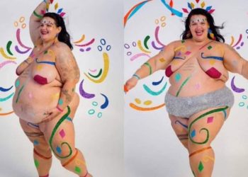 Dançarina Thais Carla se inspira em personagem “Globeleza” para fantasia de carnaval