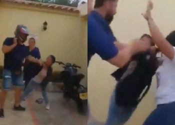 Uma venezuelana descobriu a traição do marido e resolveu esperar o 'alecrim dourado' e a sua amante na saída de um motel.