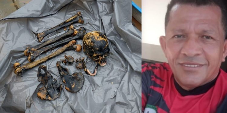 Parte e uma ossada humana foi encontrada pelos mergulhadores no km 25 da BR-319, onde uma ponte caiu no dia 28 de setembro de 2022.