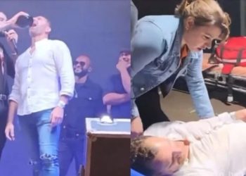 Fã passa mal após beber com Gusttavo Lima em palco de show