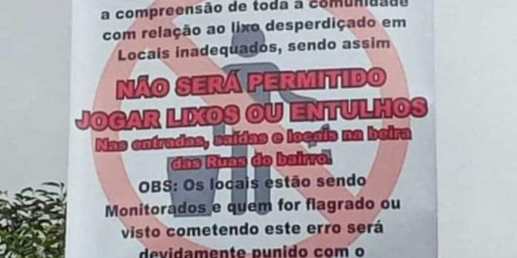 Em Manaus, facção proíbe comunidade de jogar lixo na rua promete punir quem descumprir