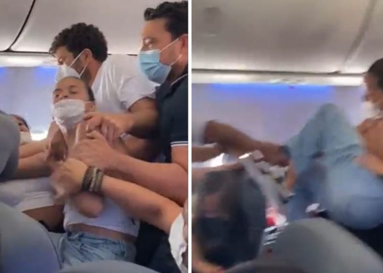 VÍDEO: Briga generalizada dentro do avião viraliza