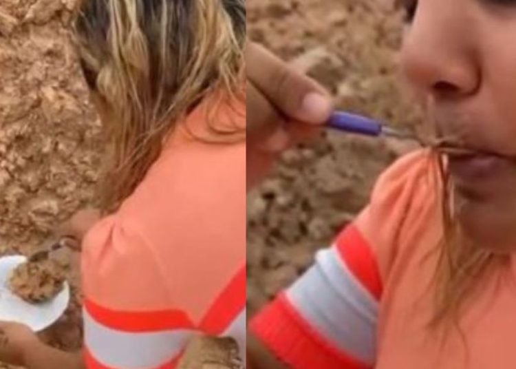 Em Manaus uma mulher grávida está viralizando nas redes sociais ao procurar por barro na cidade para satisfazer o seu desejo.