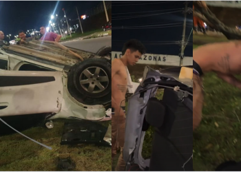 Carro ‘banda’ ao meio e jovens sobrevivem a grave acidente na Torquato