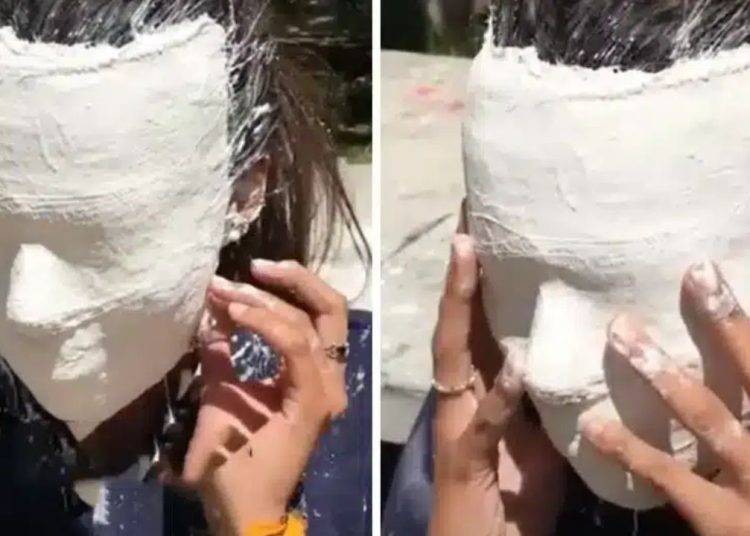 Mulher usa máscara de gesso para limpar a pele e depois não consegue tirar. Ao buscar dicas caseiras de beleza, é importante ter cautela.