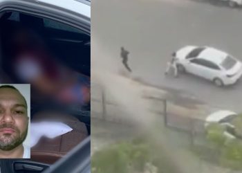Vídeo mostra Hebert Bastos Andrade,42 , que já foi condenado por tráfico de drogas, sendo executado dentro de seu carro de luxo.