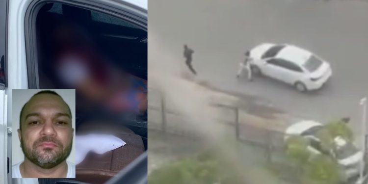 Vídeo mostra Hebert Bastos Andrade,42 , que já foi condenado por tráfico de drogas, sendo executado dentro de seu carro de luxo.