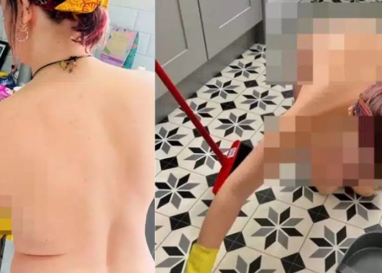 A diarista decidiu abrir um negócio de limpeza doméstica com a particularidade de fazer sem roupa, ganhando cerca de 60 dólares por hora.