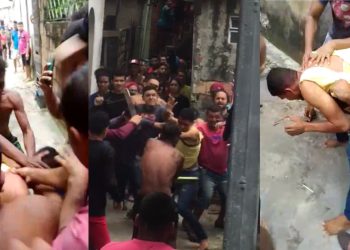 Vídeos divulgado nas redes sociais, mostra a população do bairro Lagoa Verde em Manaus revoltada arrebentando um assaltante.
