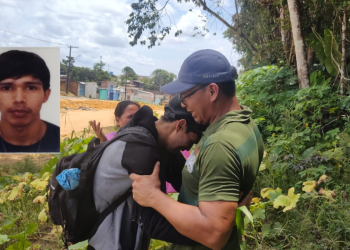 Desaparecido há 15 dias, a família de Cleiton da Silva Belém, finalmente pode abraçá-lo aliviada ao encontrá-lo em segurança nesta terça