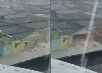 Vídeos: Duas crianças ficam soterradas e casa desaba no Zumbi