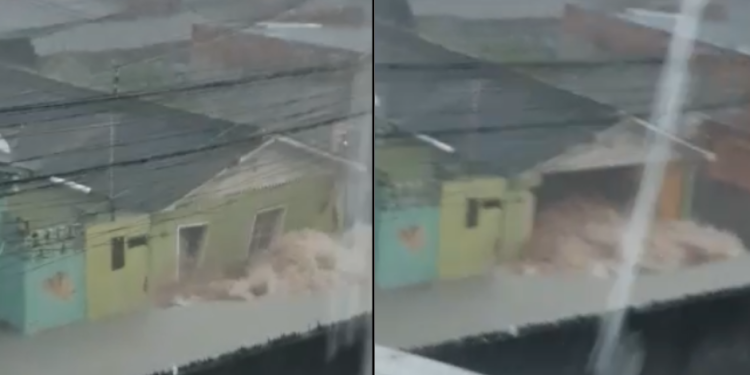 Vídeos: Duas crianças ficam soterradas e casa desaba no Zumbi