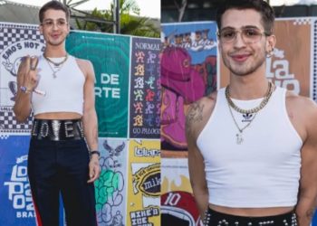 Com look ‘diferentão’, João Guilherme diz que queria ficar com alguém no Lollapalooza