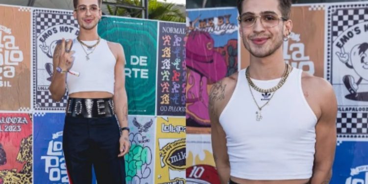 Com look ‘diferentão’, João Guilherme diz que queria ficar com alguém no Lollapalooza