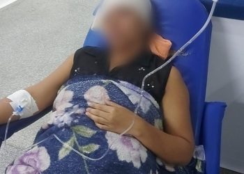 Maria Rosário Cavalcante, 38, que foi baleada na cabeça por um prestamista ao ser cobrada pela dívida de um espelho. Mulher baleada.