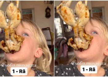 Menina de 3 anos viraliza ao comer rim de boi e carne de rã. Sofia tem 900 mil seguidores no TikTok e 274 mil no Instagram.