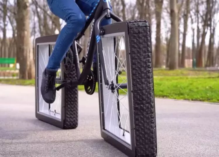 Um time de engenheiros desenvolveu uma uma bicicleta com rodas quadradas totalmente funcional. E sim, ela anda.