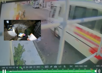 Vídeo mostra momento que mãe e filho são atingidos por rota do Distrito; mulher morreu ao cair em bueiro