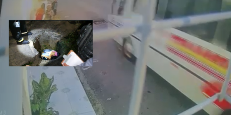 Vídeo mostra momento que mãe e filho são atingidos por rota do Distrito; mulher morreu ao cair em bueiro