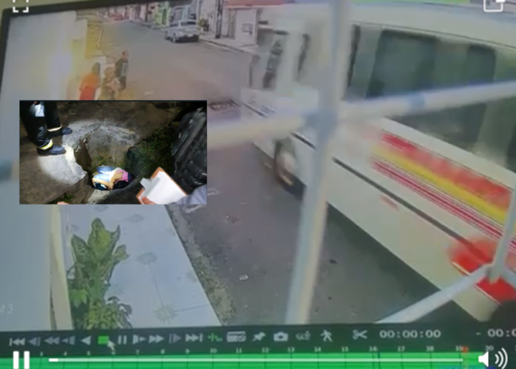 Vídeo mostra momento que mãe e filho são atingidos por rota do Distrito; mulher morreu ao cair em bueiro
