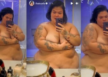 Thais Carla surge nua e faz reflexão: ‘Linda de todas as formas’