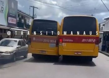 Um vídeo divulgado na página do Trânsito Manaus mostra o momento em que dois micro-ônibus do transporte alternativo de. Vídeo: