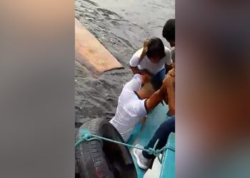 Um estudante ribeirinho foi resgatado após sua canoa alagar e virar no rio, na comunidade do Canumã, que fica entre os municípios. Canoa vira