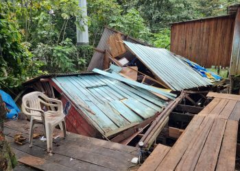 No São Jorge, casa desaba e família fica ferida