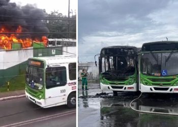 Na manhã desta terça-feira (25), os funcionários da empresa Via Verde, localizada no bairro Lírio do Vale, Zona Oeste da cidade, passaram por momentos de apuros, após dois ônibus do transporte coletivo pegarem fogo.