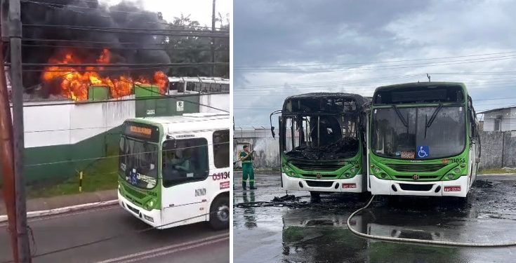 Na manhã desta terça-feira (25), os funcionários da empresa Via Verde, localizada no bairro Lírio do Vale, Zona Oeste da cidade, passaram por momentos de apuros, após dois ônibus do transporte coletivo pegarem fogo.
