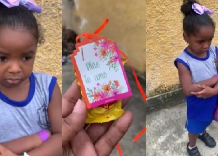 Viralizou nas redes sociais essa criança que ficou chateada ao saber que chocolate do 'Dia das Mães' não era para ela.