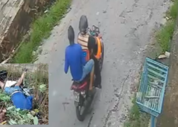 Vídeo: Câmeras de segurança registraram momento que moto perde freio e despenca de barranco