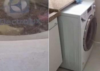 Após reclamações de vizinhos, mulher grava vídeo provando que os gemidos eram da sua máquina de lavar; assista