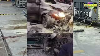 Assaltantes colidem carro em bomba de combustível durante fuga