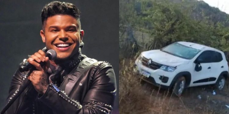 Cantor Tierry capota carro no interior da Bahia