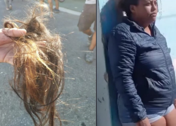 Greiciane Barbosa da Silva, de 29 anos, atacou com uma tesoura e uma navalha uma adolescente de 15 na saída da Escola. Vídeo: