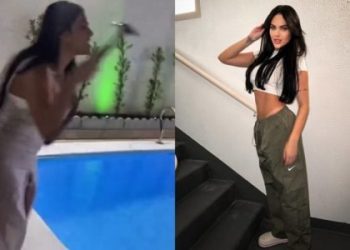 Vídeo: com martelo na mão, Emily Garcia invade casa de Babal Guimarães