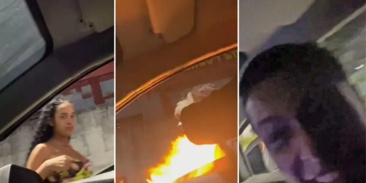 Vídeo: Homem ateia fogo em garotas de programa na Avenida Brasil e cai na risada
