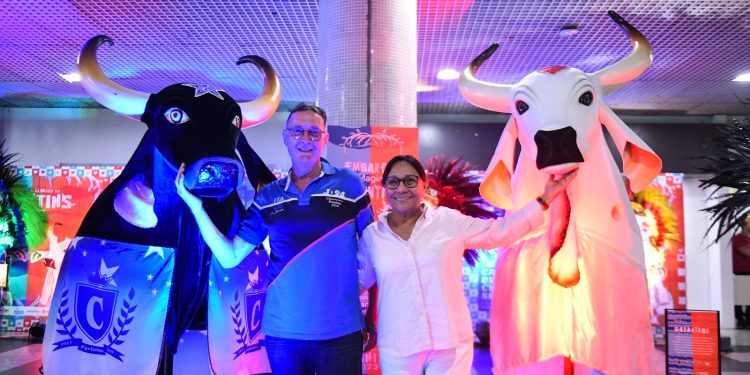 Exposição sobre Festival de Parintins encanta turistas no Aeroporto de Manaus