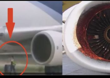 Funcionário morre sugado por turbina de avião