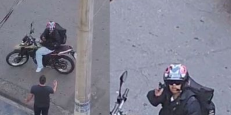 Um assaltante atirou contra uma moradora de um prédio na Vila Olímpia, zona oeste de São Paulo, enquanto ela filmava um roubo na. Vídeo: