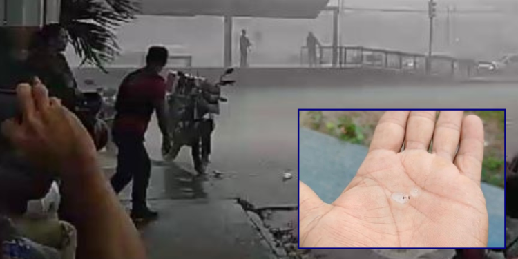 Vídeos mostram forte chuva de granizo em Manaus