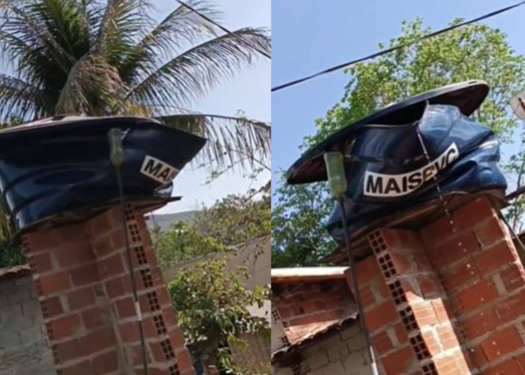 Calor do inferno faz caixa d'água derreter