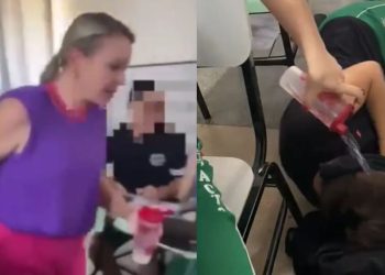 Professora joga água em aluno que dormiu na aula e divide opiniões
