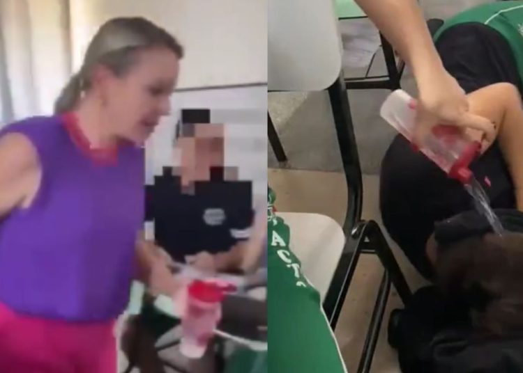 Professora joga água em aluno que dormiu na aula e divide opiniões