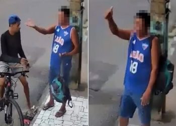 Um homem por pouco não foi assaltado e perdeu seus pertences, ao ser abordado na quarta-feira (20), em um ponto de ônibus. Vídeo: