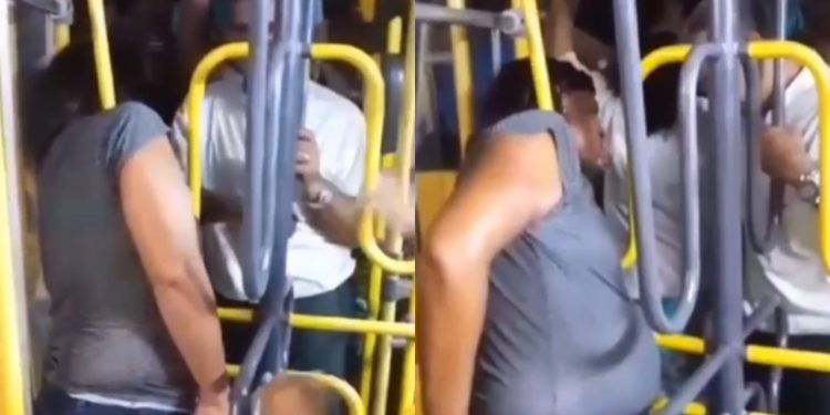 Mulher fica com cabeça presa em nova catraca de ônibus