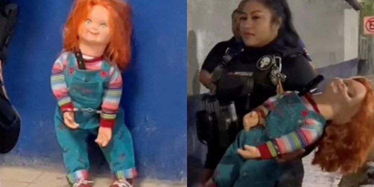 Chucky algemado e preso por ‘ameaçar’ pessoas com faca no México