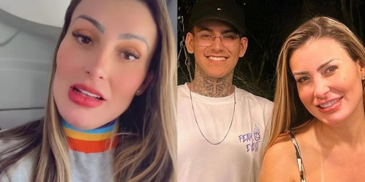 Andressa Urach e o filho clamam por Deus após raio atingir avião: "pede perdão"